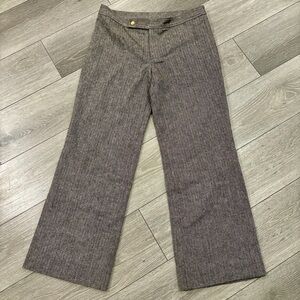 Tory Burch Wool Blend Wide Leg Herringbone Pattern Pants Size 8